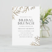 Modern Gold Leaf Elegant Bridal Brunch Uitnodiging (Staand voorkant)