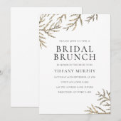 Modern Gold Leaf Elegant Bridal Brunch Uitnodiging (Voorkant / Achterkant)
