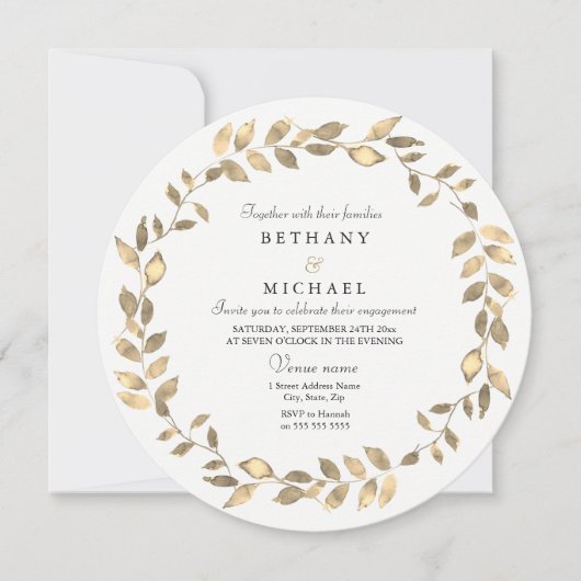 Modern Gold Leaf - Grote Partij voor de Overeenkom Kaart (Voorkant)