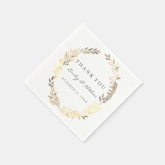 Modern Gold Leaf Krans Trouwservet Servetten (Hoek)