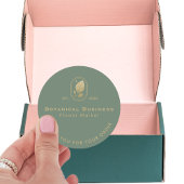 Modern Gold Leaf Minimal Botanisch Groen Dank u Ronde Sticker