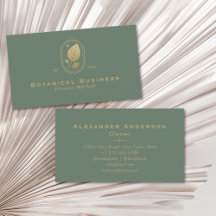 Modern Gold Leaf Minimal Botanisch Groen