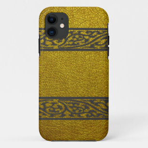 Modern Gold Leather iPhone 11 Hoesje