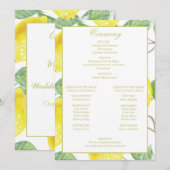 Modern Gold Lemon Wedding Programmakaart (Voorkant / Achterkant)
