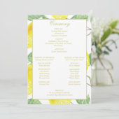 Modern Gold Lemon Wedding Programmakaart (Staand voorkant)