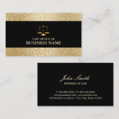 Modern Gold Leopard Border Law Scale Attorney Visitekaartje (Voorkant / Achterkant)