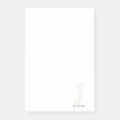 Modern Gold Letter J Monogram op maat Post-it® Notes (Voorkant)