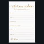 Modern Gold LGBTQ Weddenschap en wens<br><div class="desc">Deze eenvoudige, gouden en witte, moderne, minimale, handgeschreven script LGBTQ Advice & Wishes lakens zijn perfect voor je vrijgezellenfeest, repetitief diner of bruiloft voor gasten om het gelukkige paar in te vullen. Mensen zullen graag de herinneringen krijgen - ze maken het zo makkelijk om liefhebbende woorden van advies en welwillendheid...</div>