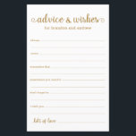 Modern Gold LGBTQ Weddenschap en wens<br><div class="desc">Deze eenvoudige, gouden en witte, moderne, minimale, handgeschreven script LGBTQ Advice & Wishes lakens zijn perfect voor je vrijgezellenfeest, repetitief diner of bruiloft voor gasten om het gelukkige paar in te vullen. Mensen zullen graag de herinneringen krijgen - ze maken het zo makkelijk om liefhebbende woorden van advies en welwillendheid...</div>