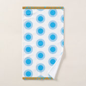Modern Gold Light Blue White Circle Ring Pattern Bad Handdoek (Handdoek)