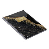 Modern Gold Lijst, Black Marble Gold Sequins Notitieboek (Rechterzijde)