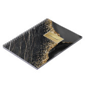 Modern Gold Lijst, Black Marble Gold Sequins Notitieboek (Linkerzijde)
