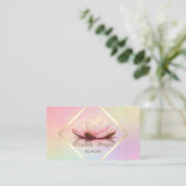 Modern Gold Lijst, Confetti Lotus Elegant Visitekaartje (Staand voorkant)