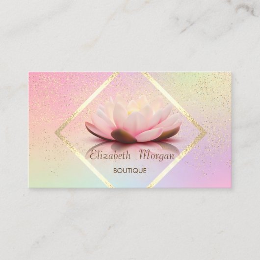 Modern Gold Lijst, Confetti Lotus Elegant Visitekaartje (Voorkant)