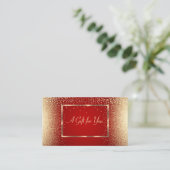 Modern Gold Lijst, Confetti Red Elegant Kortingskaartje (Staand voorkant)
