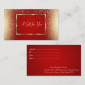 Modern Gold Lijst, Confetti Red Elegant Kortingskaartje (Voorkant / Achterkant)
