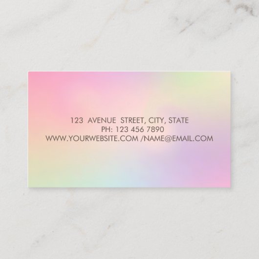 Modern Gold Lijst, Confetti, Scissors Holographic Visitekaartje (Achterkant)