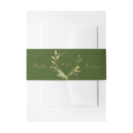 Modern Gold Lijst Foliage Wedding Uitnodigingen Wikkel
