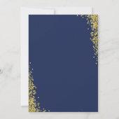 Modern Gold Lijst Glitter Navy Blue Baptisme Kaart (Achterkant)