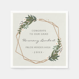 Modern Gold Lijst Greenery Geometric Afstuderen Servet