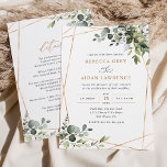 Modern Gold Lijst Greenery Uitnodiging met details<br><div class="desc">Dit elegante collectie is uitgerust met gemengde groenbladeren van de waterverf,  die in combinatie zijn met een klasbare serif- en delicate sans-lettertype in zwart,  met ruimte om details op de achterzijde toe te voegen. Overeenkomende objecten beschikbaar.</div>