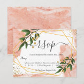 Modern Gold Lijst Ivory Green Floral RSVP Briefkaart (Voorkant / Achterkant)