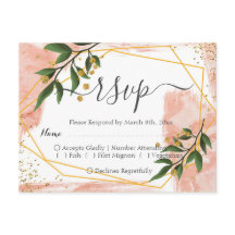 Modern Gold Lijst Ivory Green Floral RSVP