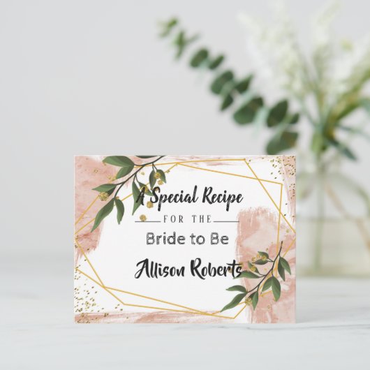 Modern Gold Lijst Ivory Green Floral Vrijgezellenf Briefkaart (Staand voorkant)