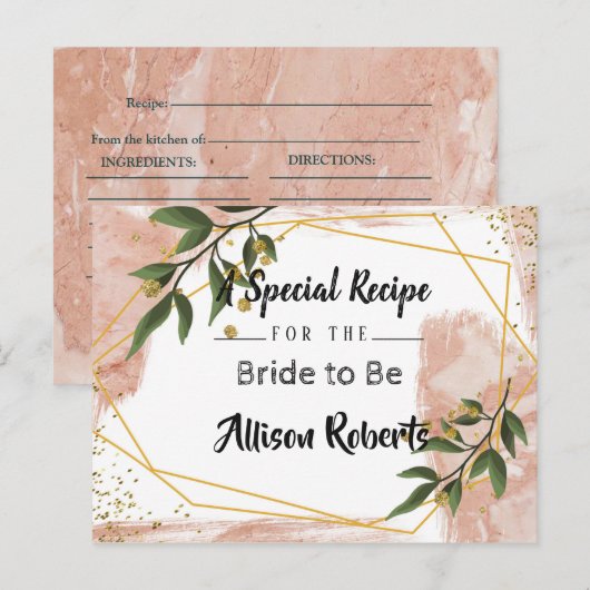 Modern Gold Lijst Ivory Green Floral Vrijgezellenf Briefkaart (Voorkant / Achterkant)