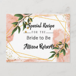 Modern Gold Lijst Ivory Green Floral Vrijgezellenf Briefkaart