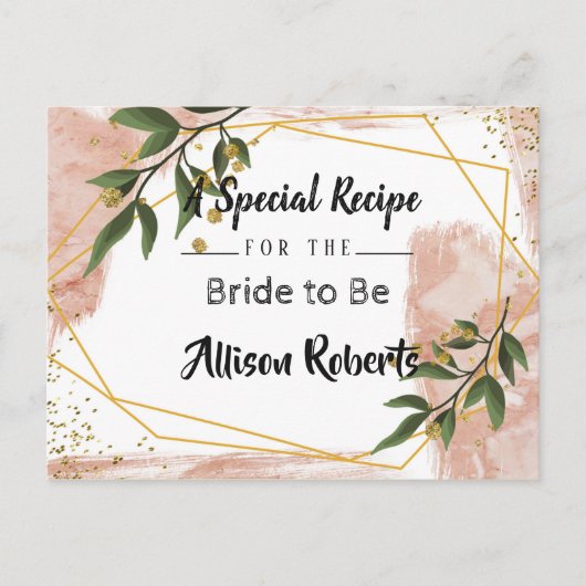 Modern Gold Lijst Ivory Green Floral Vrijgezellenf Briefkaart (Voorkant)