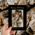 Modern Gold Lijst Prettige feestdagen<br><div class="desc">Stuur deze mooie kaart naar familie en vrienden voor de feestdagen!</div>