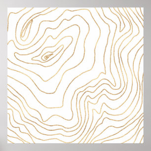 Modern Gold lines Minimalist Hand Drawn Design Poster