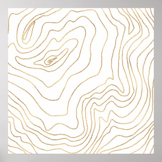 Modern Gold lines Minimalist Hand Drawn Design Poster (Voorkant)