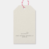 Modern Gold Lit Tree Foto met kerstmis Kraft Cadeaulabel (Achterkant)