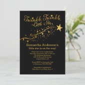Modern Gold Little Star Baby shower Invitation Kaart (Staand voorkant)