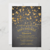 Modern Gold Little Star Baby shower Invitation Kaart (Voorkant)