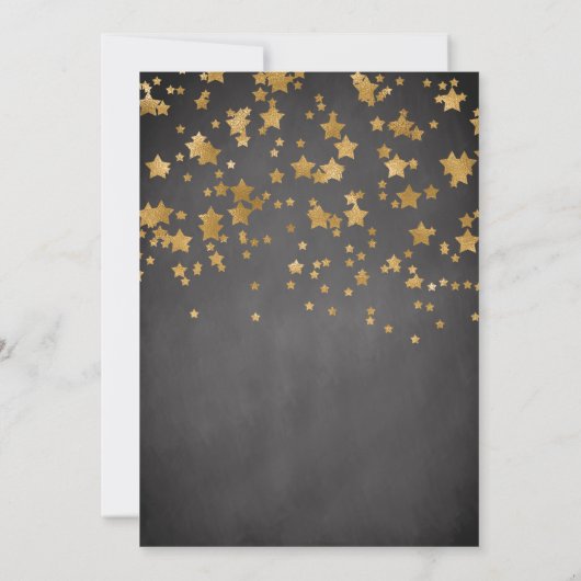 Modern Gold Little Star Baby shower Invitation Kaart (Achterkant)