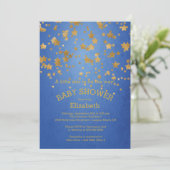 Modern Gold Little Star Baby shower Invitation Kaart (Staand voorkant)