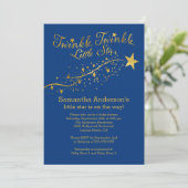 Modern Gold Little Star Baby shower Invitation Kaart (Staand voorkant)