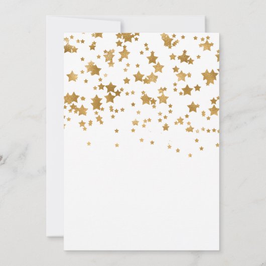 Modern Gold Little Star Baby shower Invitation Kaart (Achterkant)