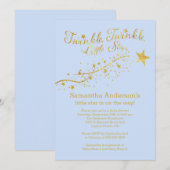 Modern Gold Little Star Boy Baby shower Uitnodigin Kaart (Voorkant / Achterkant)
