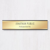 Modern Gold Look Glamoureuze Gepersonaliseerde Sja Deurbordje (Voorkant)