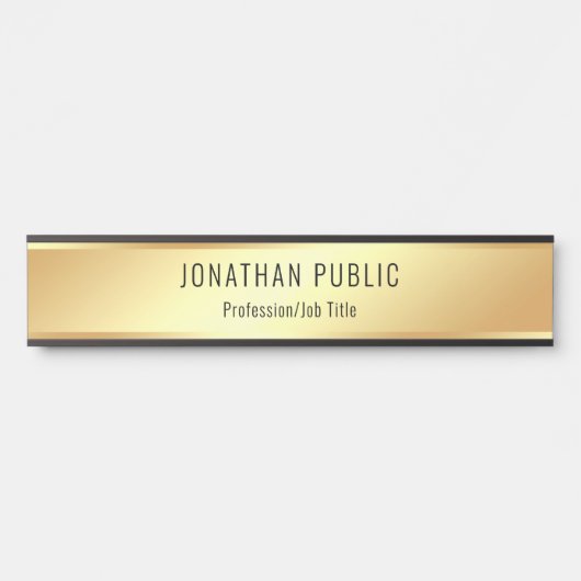 Modern Gold Look Glamoureuze Gepersonaliseerde Sja Deurbordje (Voorkant)