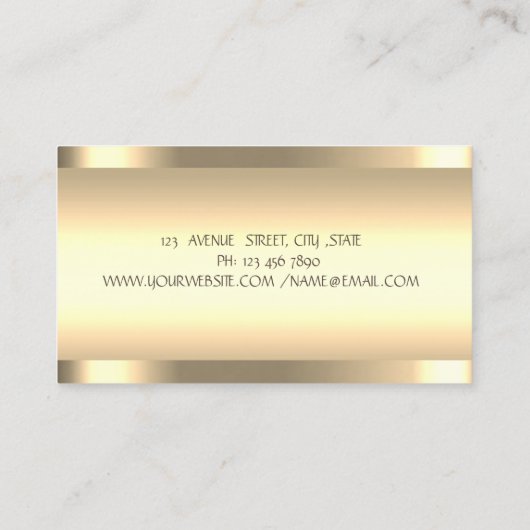 Modern Gold Lotus Gold Stripes Yoga Instructor Visitekaartje (Achterkant)