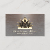 Modern Gold Lotus Logo Stylish Copper Salon Spa Visitekaartje (Voorkant)