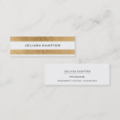 Modern Gold Luxe Visitekaartje, Skinny Mini Visitekaartje (Voorkant / Achterkant)