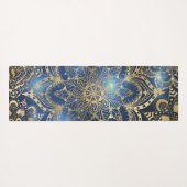 Modern Gold Mandala Blue Nebula Custom Name Yogamat (Achterkant (horizontaal))