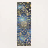 Modern Gold Mandala Blue Nebula Custom Name Yogamat (Achterkant)