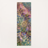 Modern Gold Mandala Blue Paarse Nebula - Aangepast Yogamat (Voorkant)